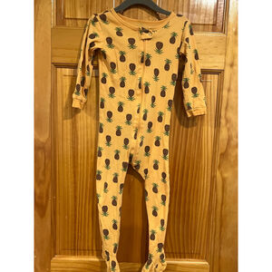Leveret Toddler One Piece Full Zip Pineapple Print Pajamas Size 2 Years